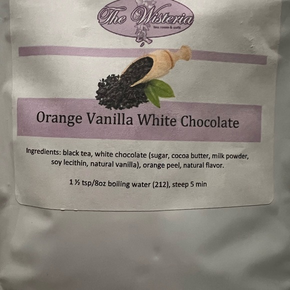 NEW SEALED WISTERIA TEA ROOM ORANGE VANILLA WHITE CHOCOLATE LOOSE TEA- - Picture 2 of 3